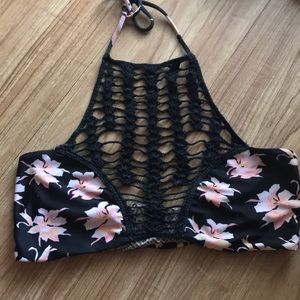 Acacia crochet halter bikini top